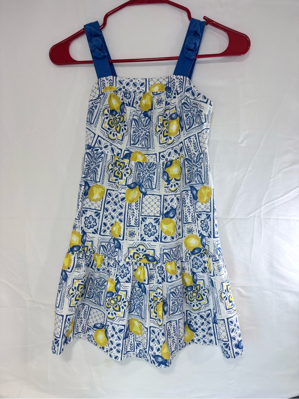 Zac Posen Blue and Yellow Lemon-Print Sundress